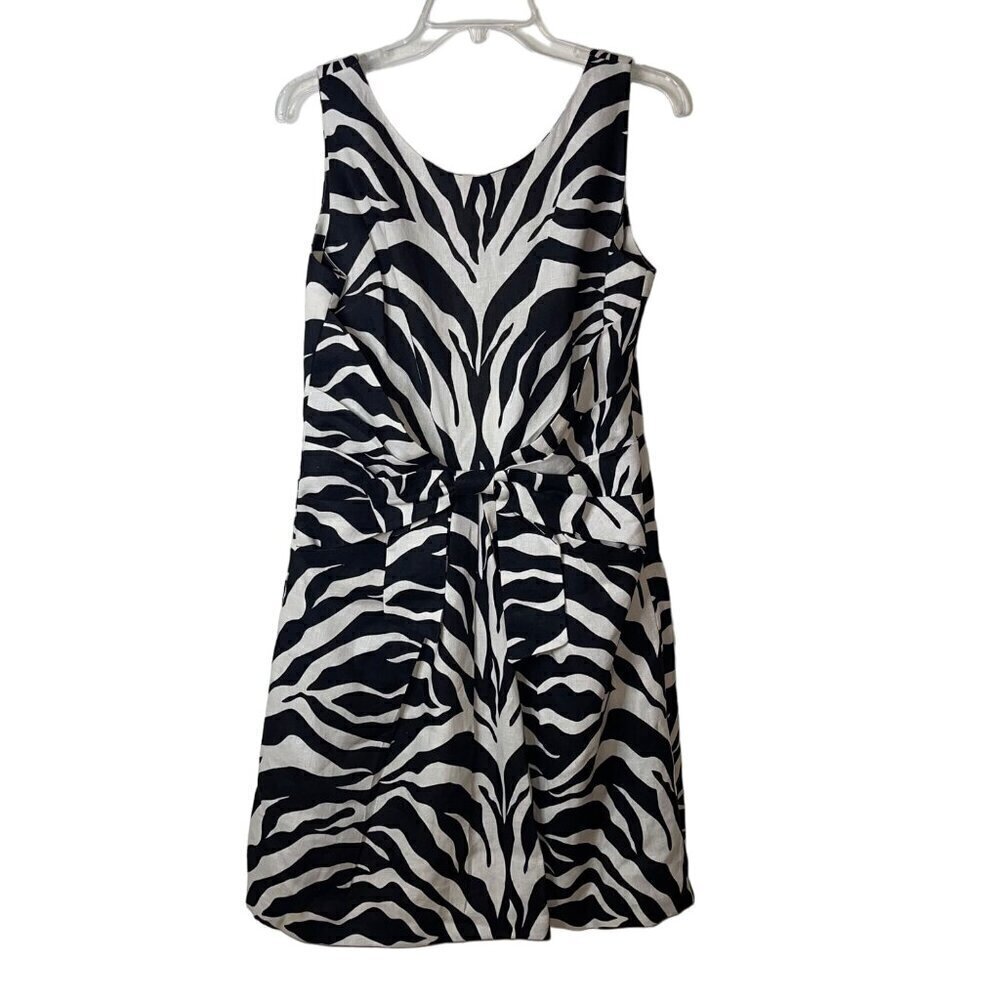Kate Spade Womens Dress Size 8 Black A line Jillian Sleeveless Animal Print - Picture 1 of 10